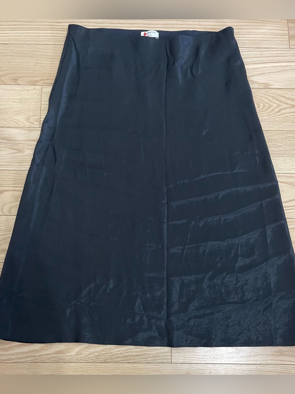 Aritzia Babaton Slip Satin Midi Skirt in Black